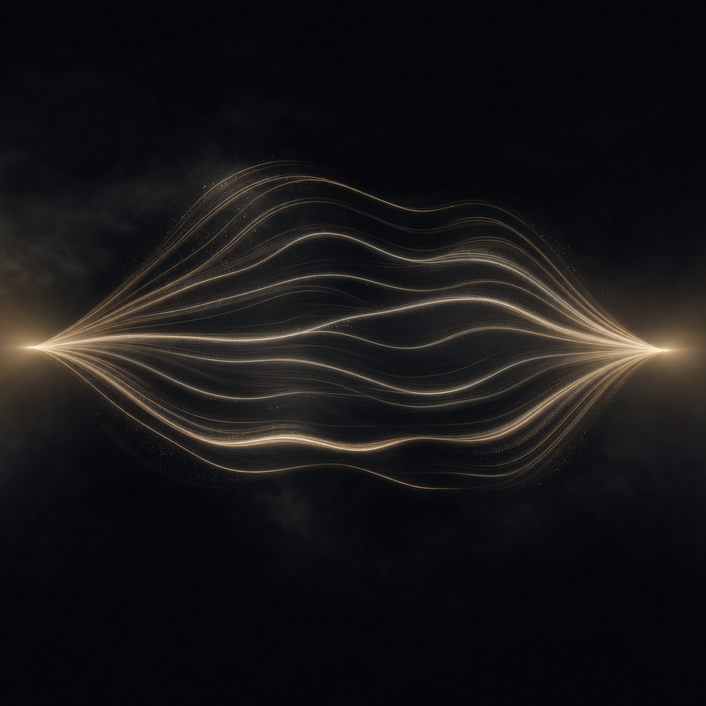 Parallelle lichtstromen die zich splitsen en weer samenkomen